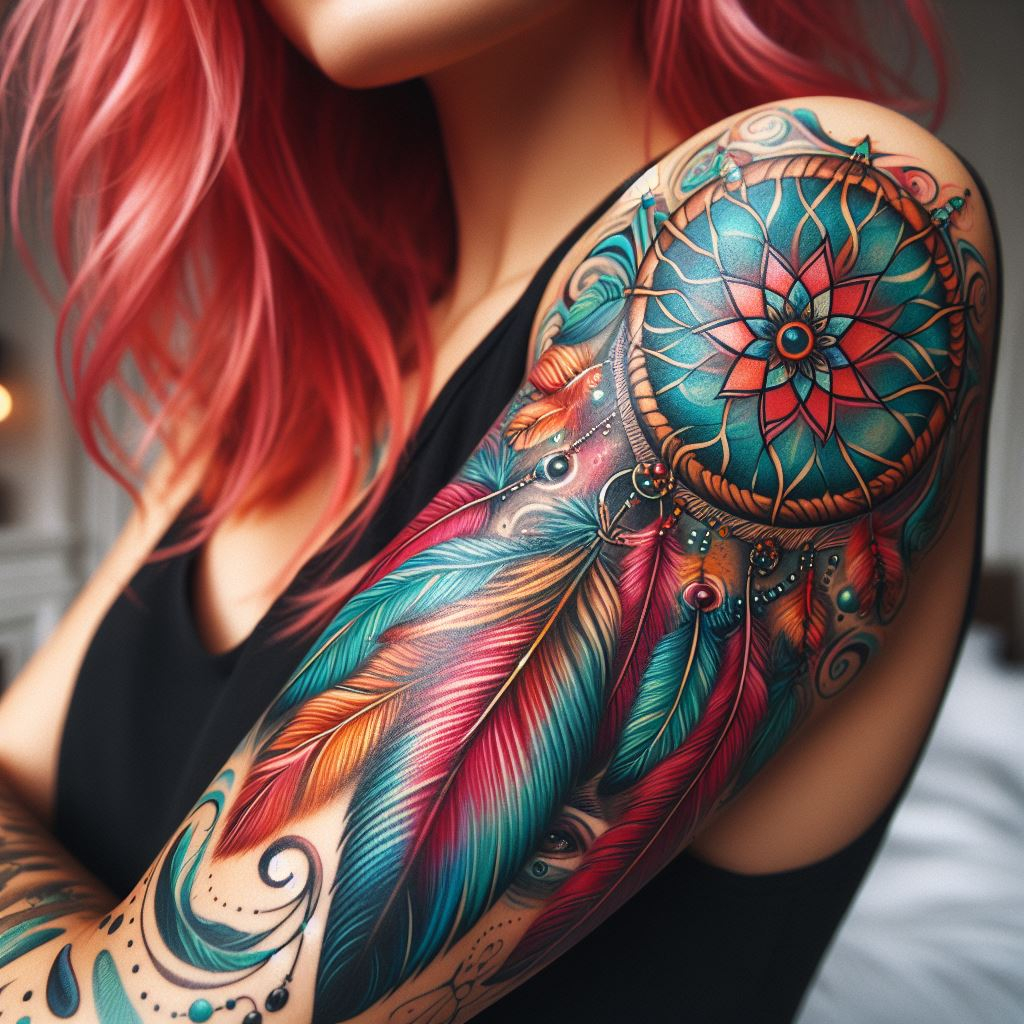 Dream Catcher Tattoos: 13 Dreamy Designs to Catch Your Eye | Pocoko Embrace the whispers of ancient wisdom with a tribal dream catcher tattoo. This arm adornment for women is more than ink; it’s a personal talisman woven into your skin.