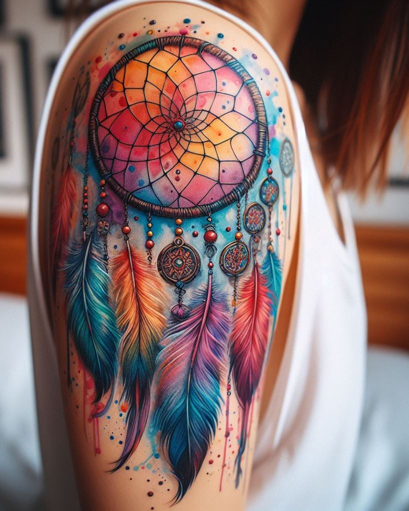 Dream Catcher Tattoos: 13 Dreamy Designs to Catch Your Eye | Pocoko Let your arm be the canvas for the dreams you dare to chase. This watercolor dream catcher tattoo is a masterpiece of hope and hues.