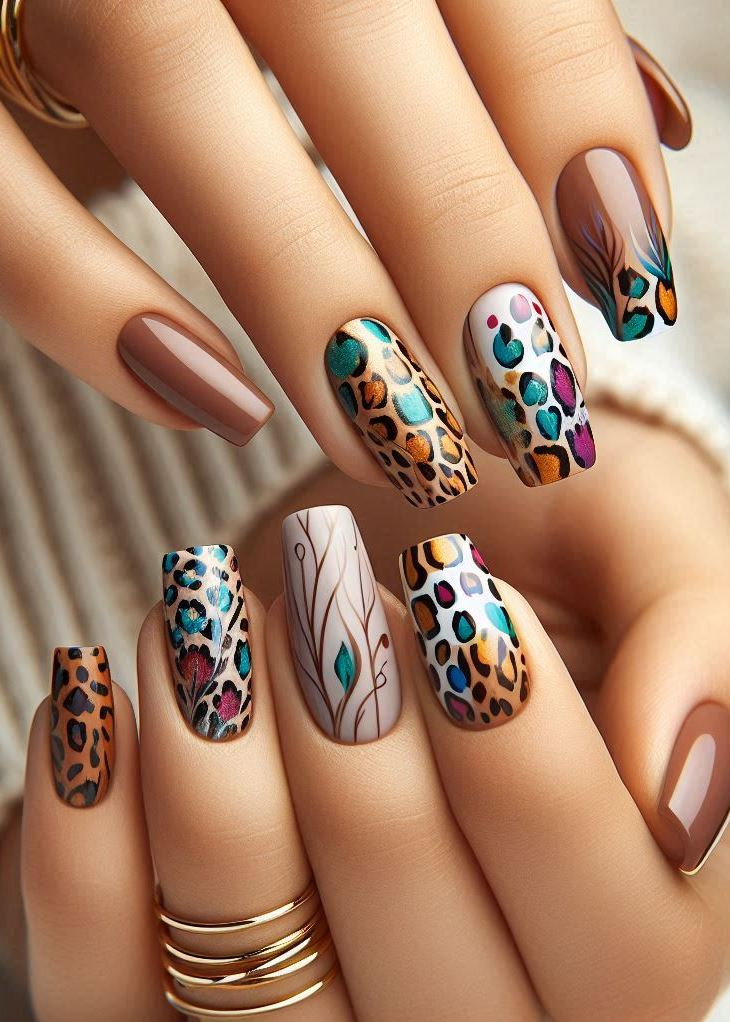 Abstract Nail Art: It's Not Just Random Splotches (We Promise!) | Pocoko Watercolor Wilderness: Abstract Animal Print Nails with a Soft Blend Embrace the beauty of the wild with a softer touch using Watercolor Wilderness Abstract Animal Print Nails. Use a soft pink or beige base coat and then create soft washes of brown and black that gently blend together. Imagine a watercolor interpretation of zebra stripes, perfect for those who love a touch of whimsy.