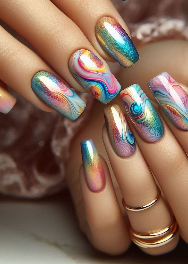 Abstract Nail Art: It's Not Just Random Splotches (We Promise!) | Pocoko Translucent, not timid: These nails are the cool kids at the polish party—bold, breezy, and ready to steal the spotlight.