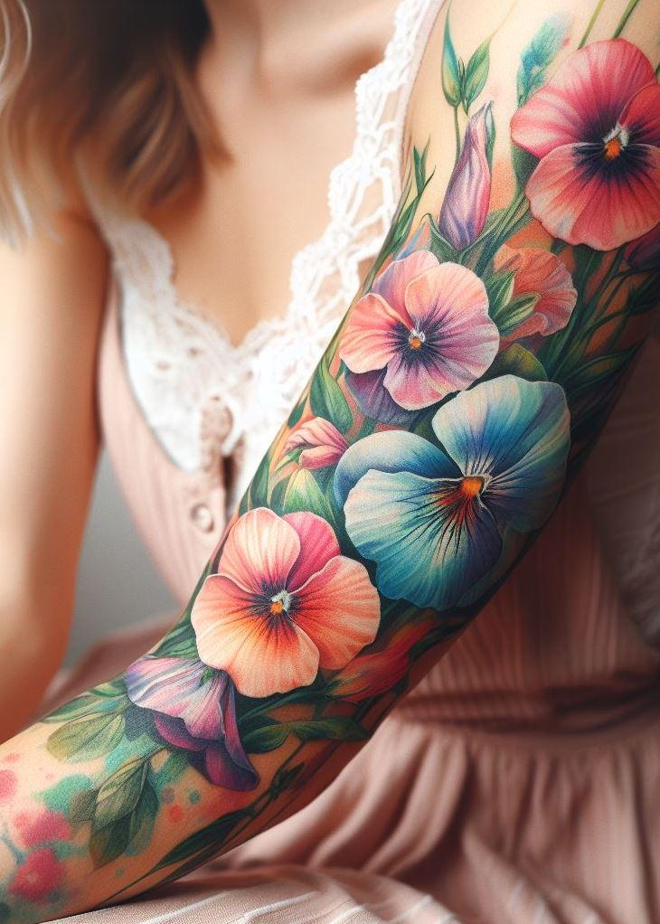 Whispers of Spring: 🌼 Dive into April’s floral magic with a watercolor Sweet Pea tattoo. These blooms symbolize blissful pleasure and goodbyes, a poetic blend of emotions. Imagine the soft hues on your skin, a reminder of life’s fleeting moments and the beauty they hold.