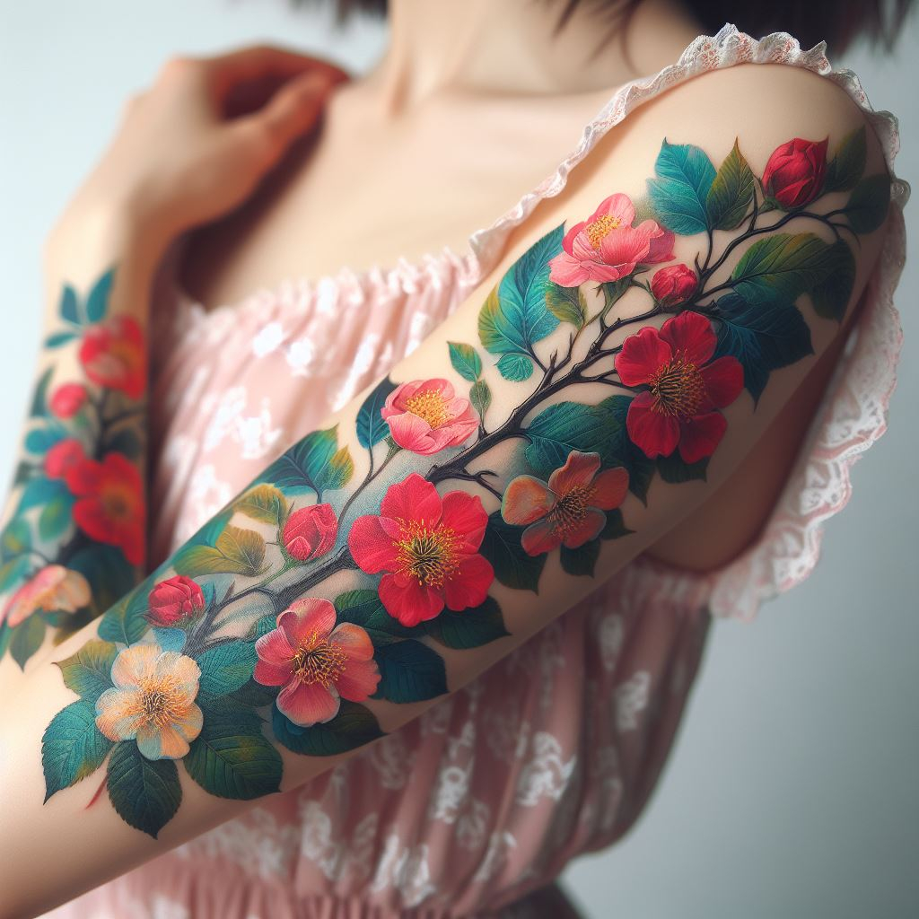 Branch of Love and Resilience: 🌿 The Hawthorn branch, adorned with its tiny clusters of flowers and red berries, whispers tales of love and protection. Wear it as a tattoo, and let its delicate beauty remind you that strength lies in vulnerability. 🌹💫