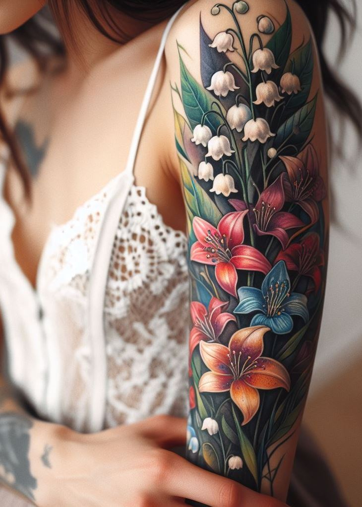 Innocence and Resilience: 🌷 A Lily of the Valley entwined with Hawthorn branches creates a captivating tattoo. The Lily whispers of purity, while the Hawthorn’s thorns symbolize protection. Wear this delicate fusion proudly—it’s a reminder that vulnerability and strength are intertwined in the garden of life.