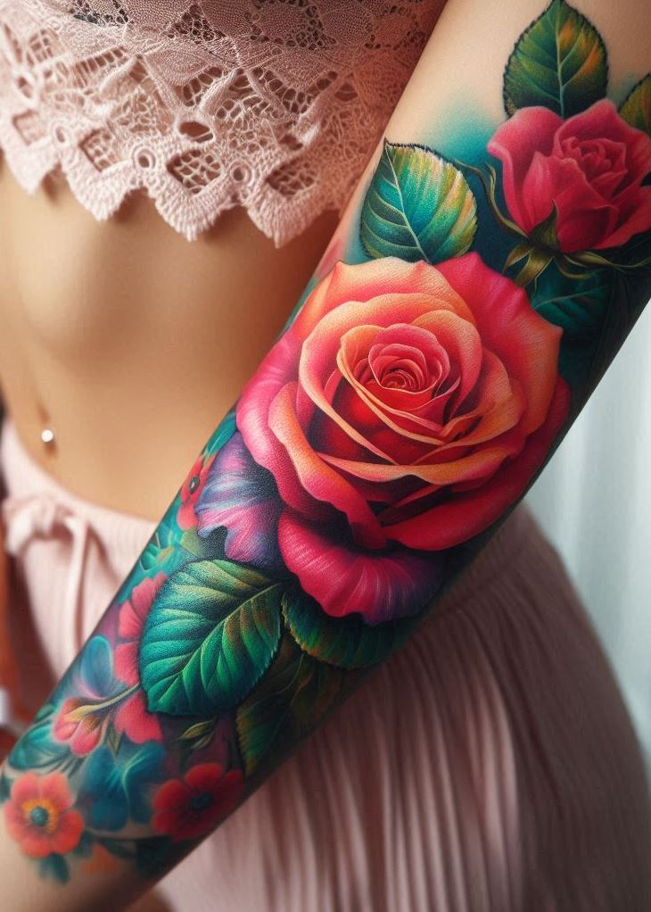 June’s Blooming Beauty: Celebrate your birth month with a single rose tattoo—the epitome of love, honor, and devotion. Whether delicately etched on your wrist or ankle, this minimalist design captures the essence of June’s birth flower. Wear it proudly and let your love bloom!