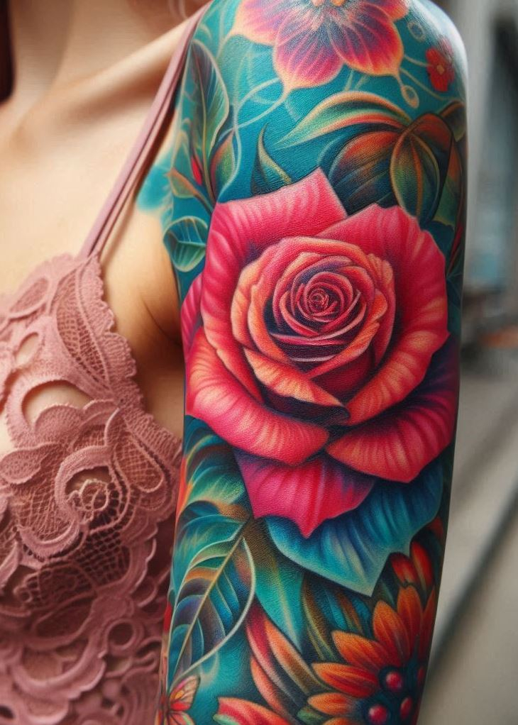Petals of Passion: A solitary rose, inked gracefully, whispers tales of romance and resilience. June’s birth flower symbolizes not just love, but also beauty and passion. Wear it as a reminder that strength lies in vulnerability, and that even a single bloom can ignite a thousand emotions