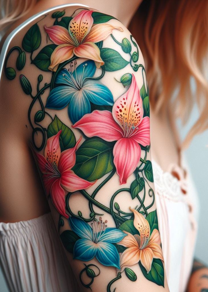 Calling all June bugs (but in the best way possible)! This honeysuckle vine tattoo is the sweetest way to show off your strength and resilience. It's a reminder that you can be delicate and determined, all at once.