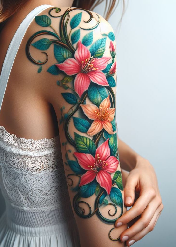 Honeybees love honeysuckle, and so will everyone who sees this tattoo! This vine design wraps around your wrist or ankle, like a symbol of devotion and everlasting love - perfect for the June lady with a big heart.