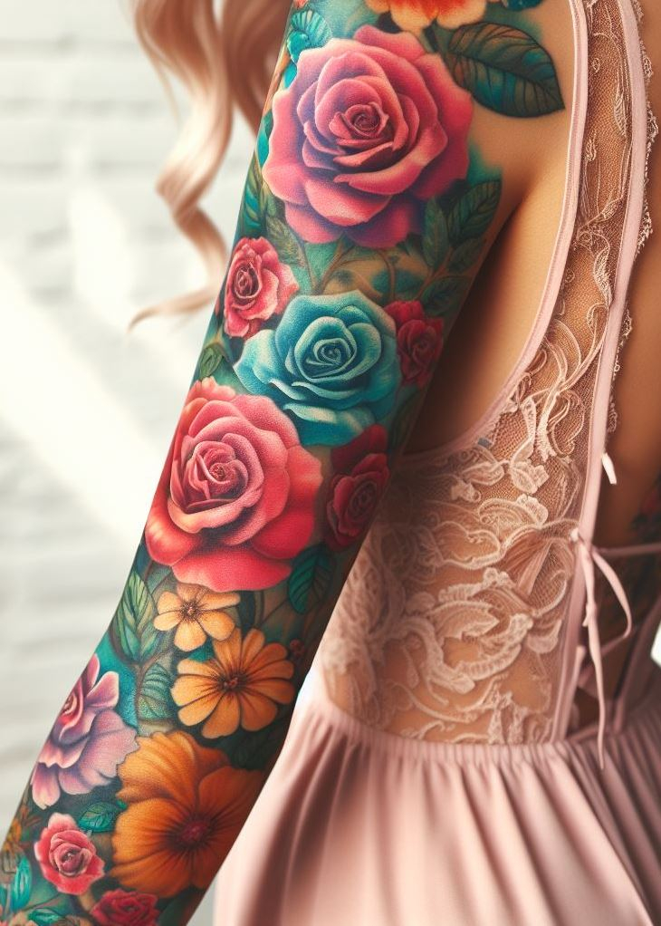 Skip the dozen, keep the drama! This single rose with a crown of thorns tattoo is a bold take on the June birth flower. It's a reminder that you, like this beautiful bloom, are a force to be reckoned with. Beauty can have thorns, and so do you.