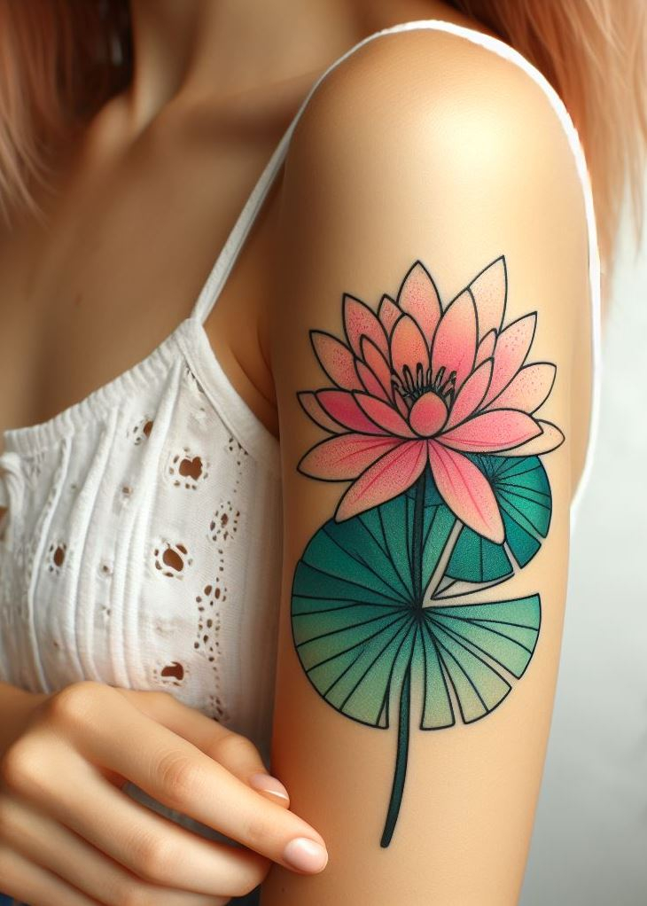 Calling all July water signs! This water lily pad tattoo is more than just a pretty bloom - it's a symbol of serenity and grace, floating effortlessly through life. Just like you, it thrives in both calm and stormy waters.
