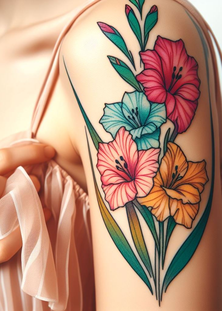 Elegance in Bloom: The gladiolus, our August birth flower, whispers tales of remembrance and calm. A minimalist gladiolus tattoo—delicate strokes, fierce spirit—captures the essence of strength and infatuation. Wear it proudly, like a secret whispered by the wind.