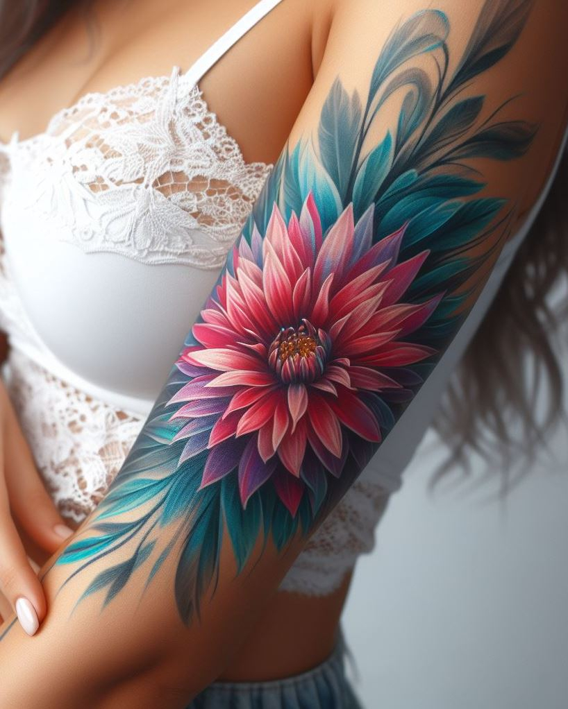 Less is more, September girls! This single aster tattoo with delicate shading is a timeless design. Asters symbolize new beginnings and hope - perfect for the woman who chases her dreams with grace. Let this tattoo be your reminder to reach for the stars!