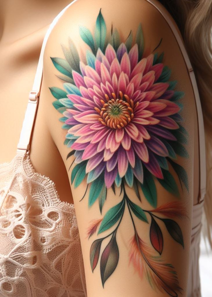 Embrace endless possibilities with a single aster tattoo. September's birth flower symbolizes new beginnings and hope for the future. This delicate bloom whispers of your optimism and ever-growing spirit, reaching for the sun with each new day.