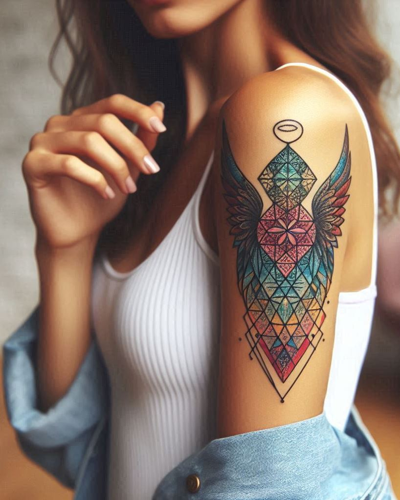 Angel Tattoos: Heavenly Inspiration for Your Next Ink | Pocoko Soaring Spirit: Grace your arm with a majestic angel wing tattoo. The detailed feathers symbolize freedom, inspiration, and a connection to the divine.