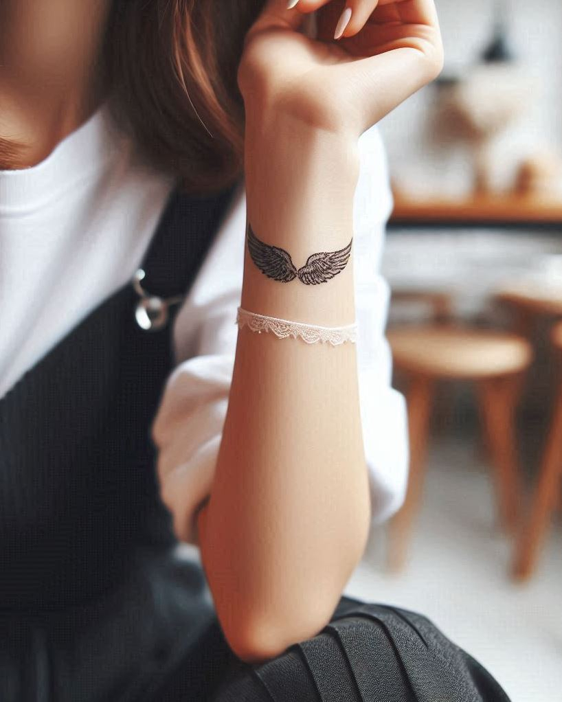 Angel Tattoos: Heavenly Inspiration for Your Next Ink | Pocoko Embrace a touch of the divine with a delicate tattoo of tiny angel wings on your wrist. The soft feathers symbolize a quiet faith, a guardian angel watching over you, and a reminder to carry hope and inspiration wherever you go. This subtle design is a constant source of comfort and a reminder of the potential for good that exists within the world.
