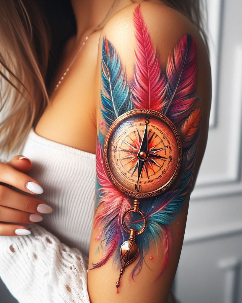 Keep your sense of direction close with a compass tattoo on your arm. This design is perfect for those who value guidance and the thrill of discovery.