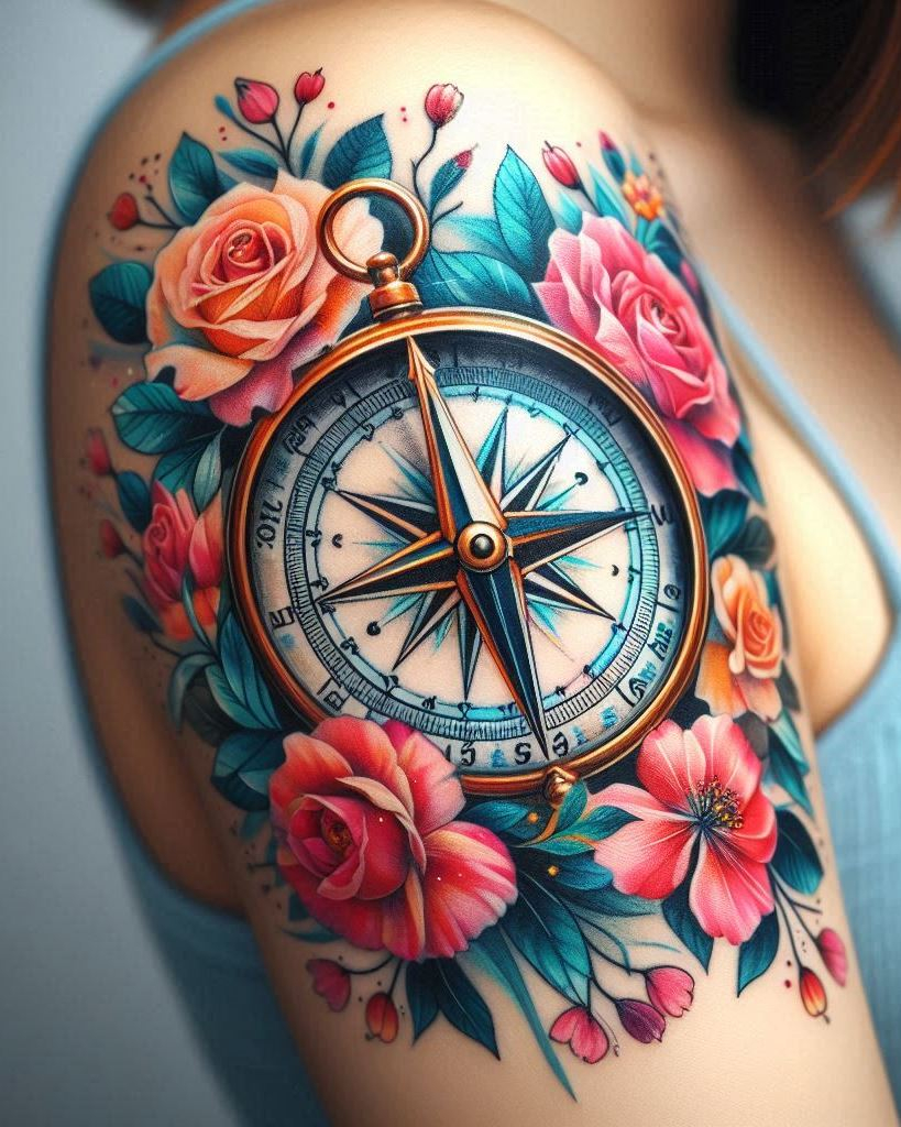 Arm yourself with a compass tattoo that represents finding your way through life’s adventures. This timeless design is perfect for those who seek new horizons.