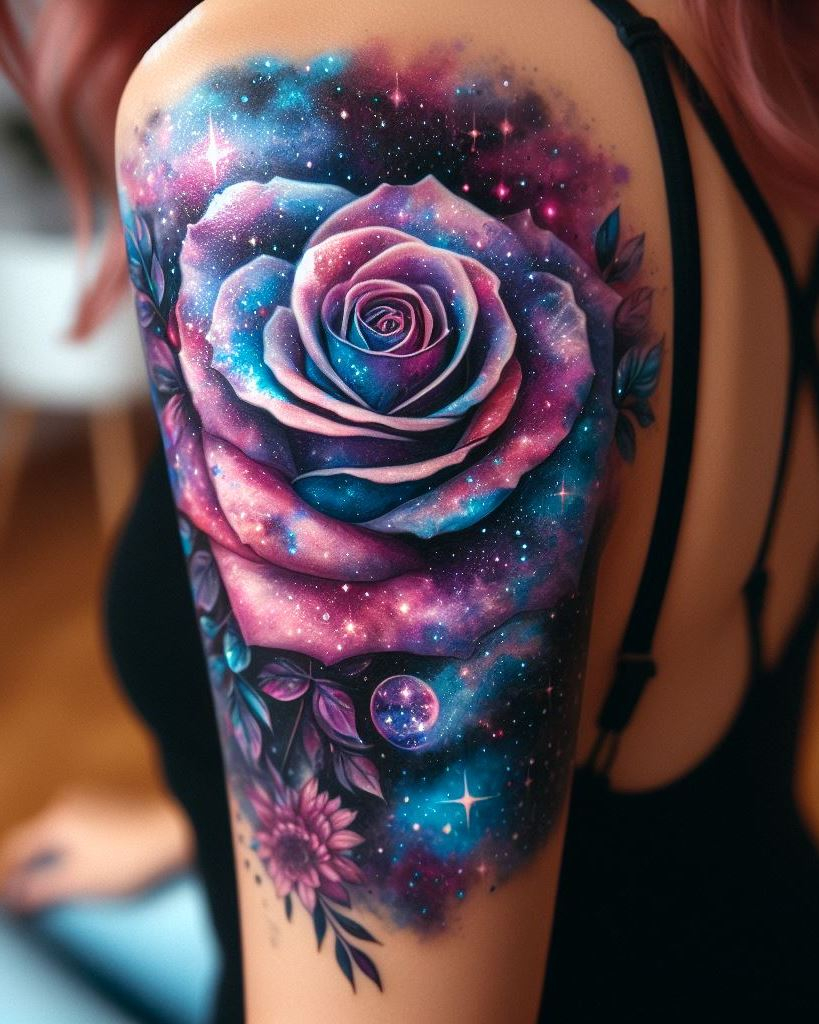 Celebrate your femininity with stunning floral tattoos on your arms. These intricate designs are a beautiful way to express your love for nature and your own unique style.