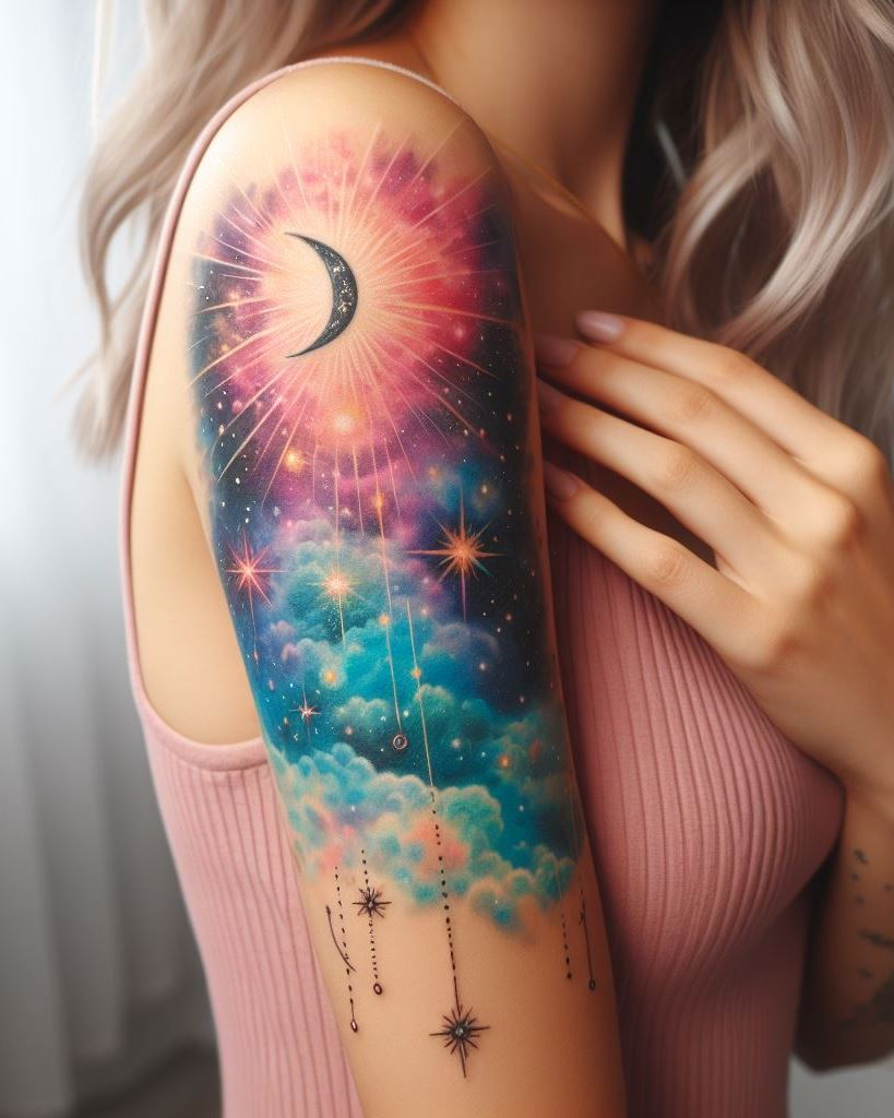 Dive into the depths of space with a galaxy tattoo on your arm. These intricate designs are perfect for those who dream of the stars and the mysteries of the universe.