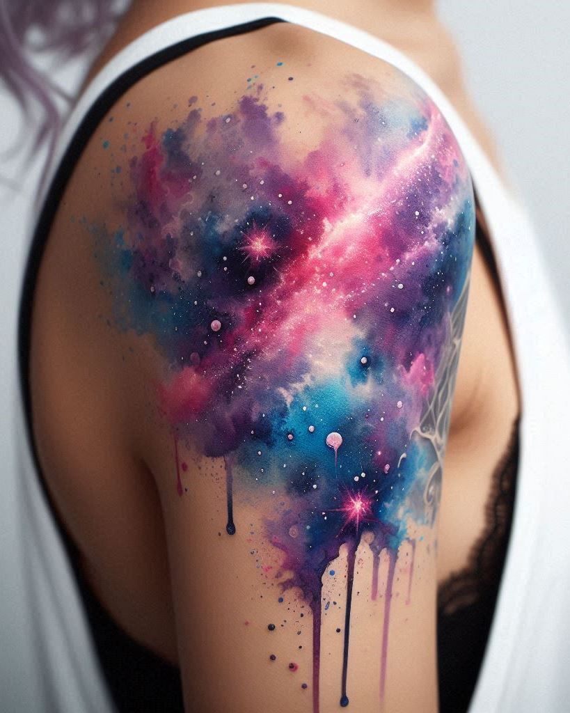 Galaxy tattoos on the arms are a beautiful way to express your fascination with the cosmos. These vibrant designs capture the essence of stars, nebulae, and galaxies far away.
