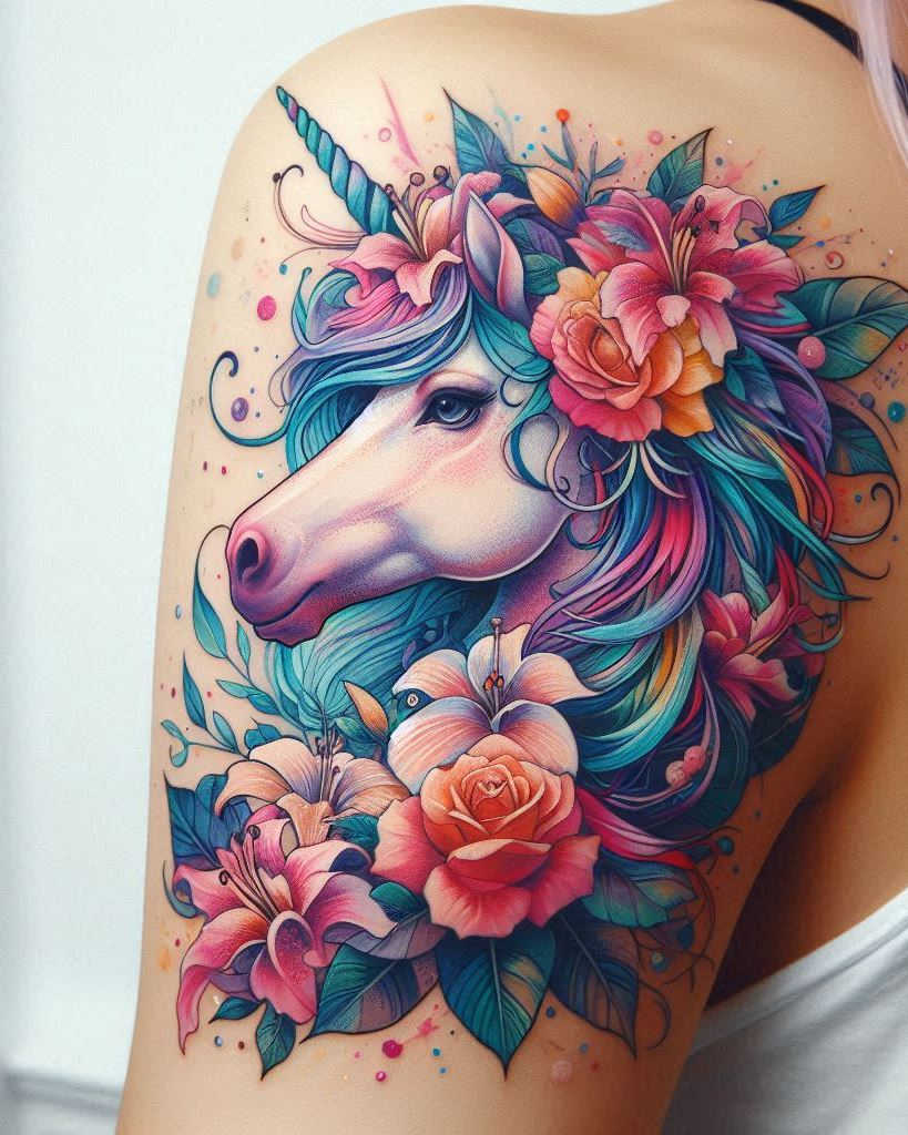 Add a touch of enchantment to your arm with a unicorn tattoo. This mythical creature symbolizes purity, magic, and the beauty of the imagination.