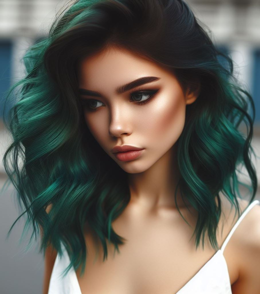 Galaxy Green: Capture the magic of the cosmos with a blend of green, blue, and purple hues in your hair, creating a truly out-of-this-world look.