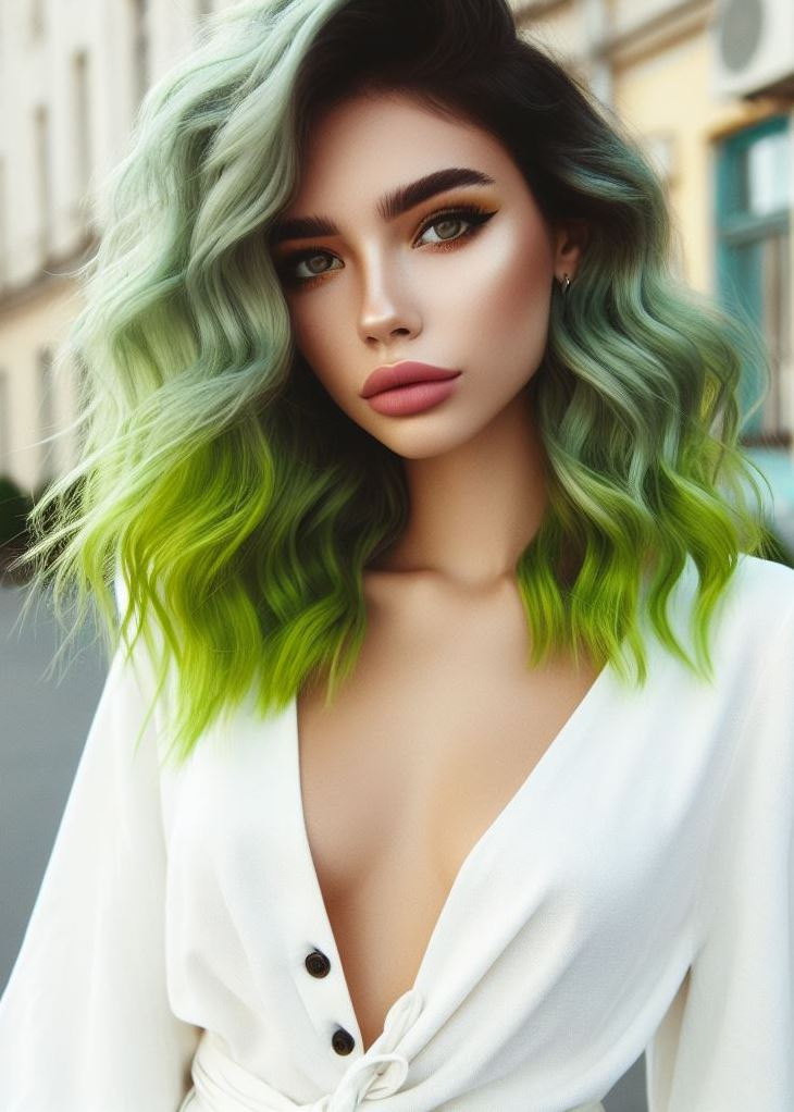 Neon Limelight: Make a statement with vibrant neon green hair. This eye-catching shade is perfect for those who crave attention and aren't afraid to stand out.