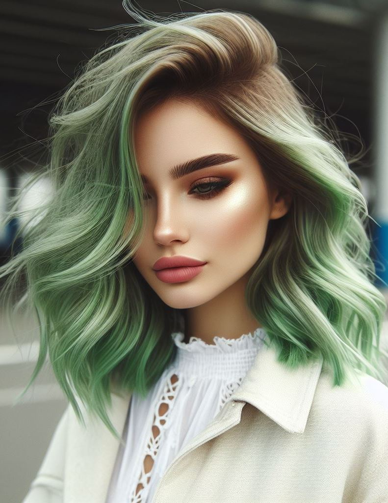 Seafoam Dreams: Achieve a light and airy feel with a soft seafoam green hair color. This shade is perfect for summer and complements fairer skin tones beautifully.