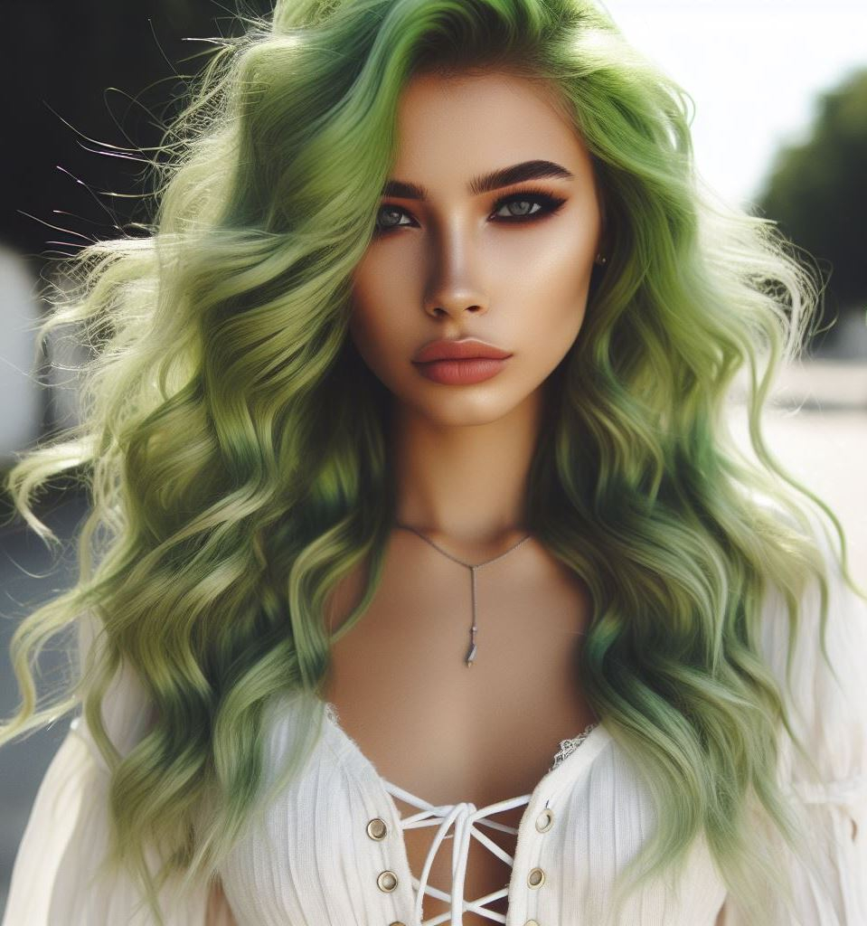 Pastel Paradise: Embrace a softer side with a pastel green hair color. This delicate shade is perfect for those who love a whimsical and ethereal look.