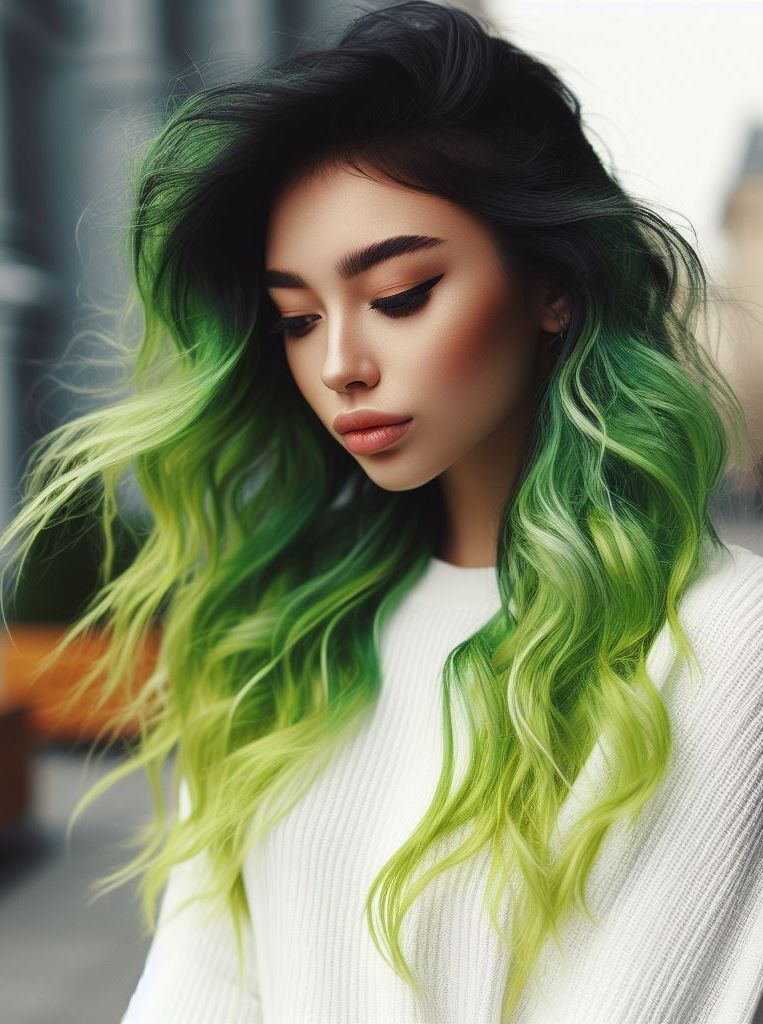 Neon Limelight: Embrace boldness with a vibrant neon green hair color. Ideal for statement-makers who want to turn heads with their playful personality.