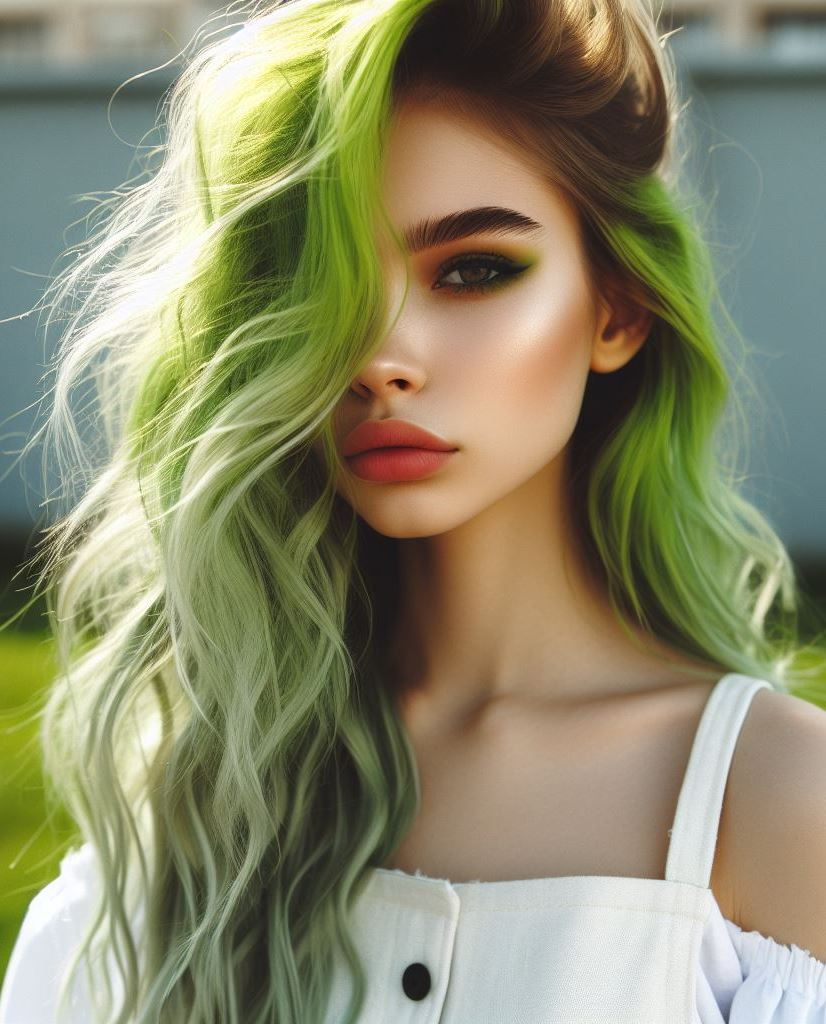 Pastel Paradise: Opt for a soft and dreamy look with a pastel green hair color. Perfect for fair skin tones and adds a touch of ethereal beauty.