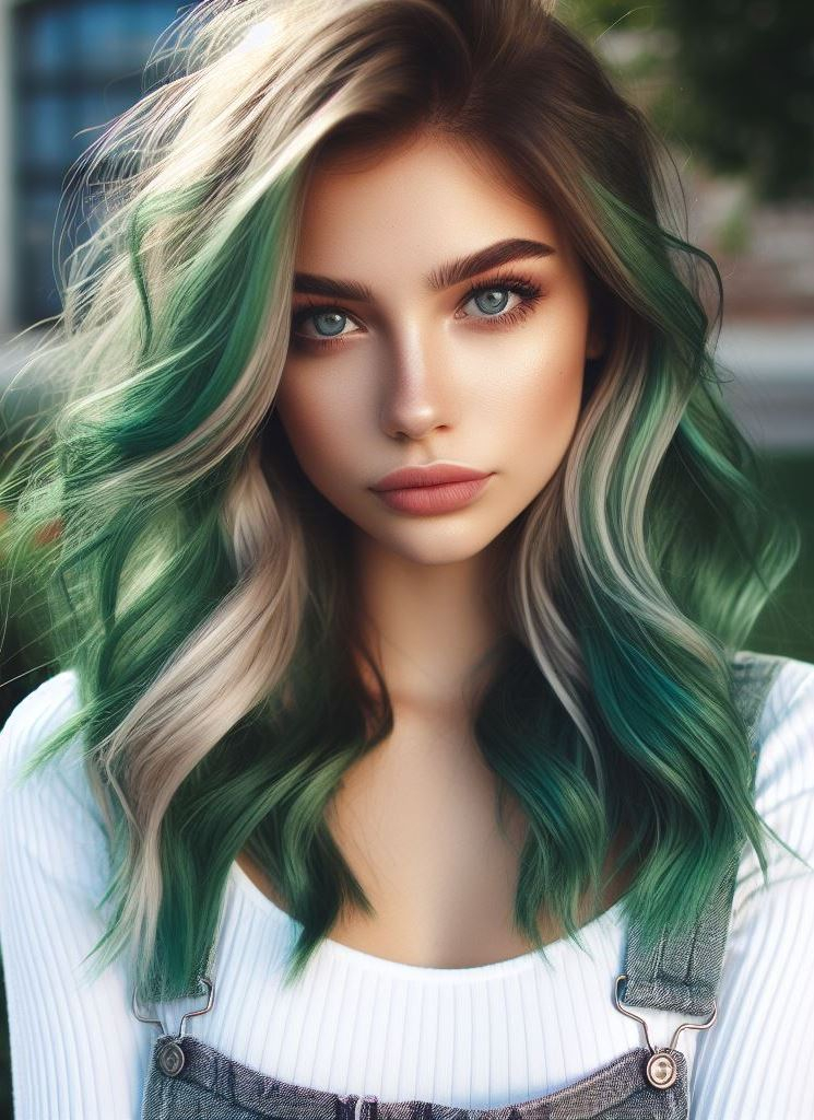 Hunter's Highlights: Add a touch of mystery and intrigue to dark brown hair with subtle hunter green highlights. This creates depth and dimension without being overly dramatic.
