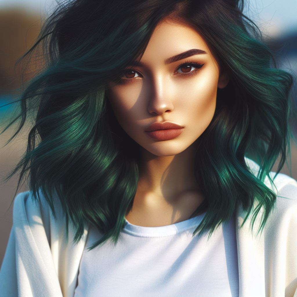 Green Goddess: Channel your inner goddess with a rich, golden green hair color. This warm-toned green flatters olive and darker skin tones and adds a touch of regal elegance.