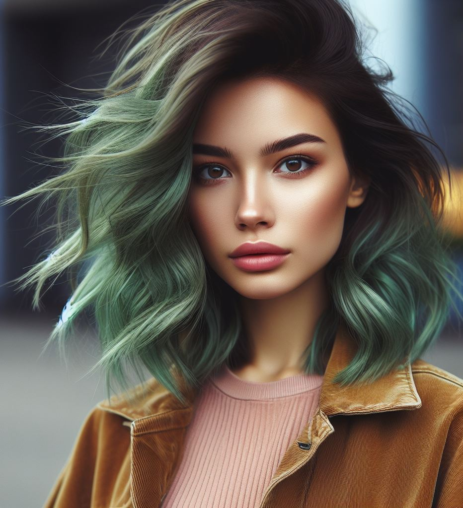 Forest Spirit: Channel the ethereal beauty of the forest with a blend of cool-toned green hair color and subtle platinum blonde highlights. This creates a mystical and otherworldly look, perfect for those who want a touch of magic in their hair.