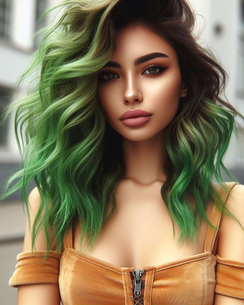 Hidden Mermaid: Dive into a subtle mermaid fantasy with a dark brown base interwoven with hidden seafoam green highlights. These vibrant streaks peek through with movement, adding a touch of whimsy and intrigue to your hair, perfect for those who want a hint of mermaid magic without a full commitment.