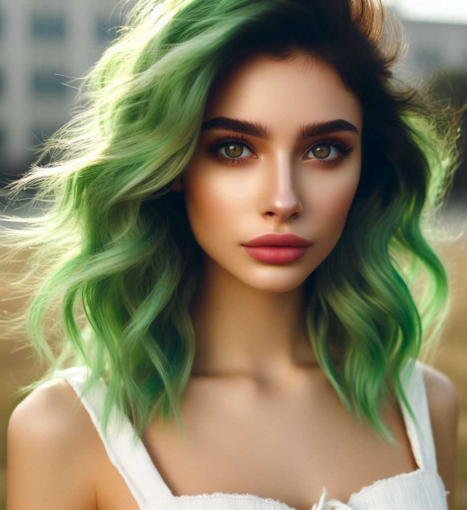 Hidden Meadow: Embrace the subtle magic of nature with a natural brown base that reveals hidden streaks of vibrant emerald green when styled in loose waves or braids. This secretive splash of color adds intrigue and depth to your hairstyle.