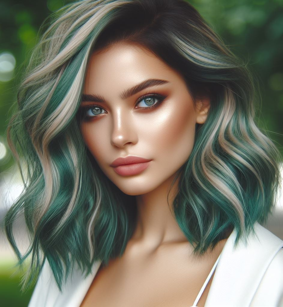 Honeydew Dream: Achieve a soft and feminine look with a pastel honeydew green hair color. Perfect for fair skin tones and those who prefer a subtle yet eye-catching hair color.