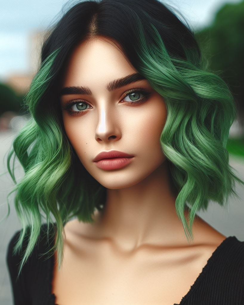 Hunter's Hue: Channel your inner warrior with rich hunter green hair, a bold and dramatic shade that exudes strength and confidence.