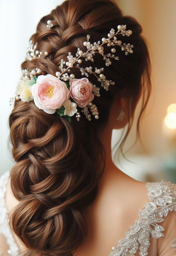 Bridal Hairstyle Accessories: Enhancing Your Wedding Hair | Pocoko Curls that coil like the rings of promise. Your wedding hairstyle is the eternal loop of love's embrace.