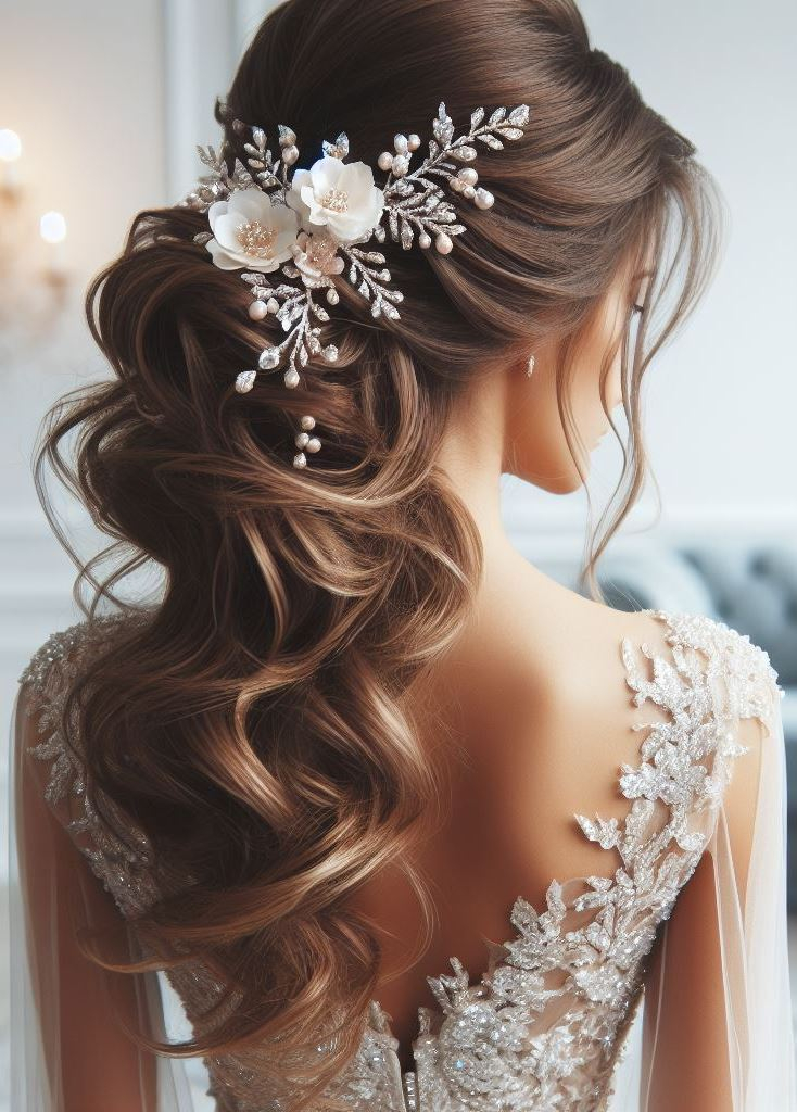 Bridal Hairstyle Accessories: Enhancing Your Wedding Hair | Pocoko A tiara of natural beauty, your hair is the crown jewel of your wedding attire. Let it reign with grace and poise.