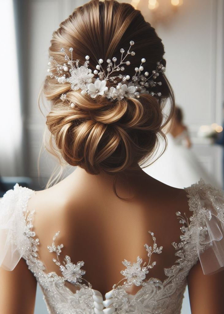 Bridal Hairstyle Accessories: Enhancing Your Wedding Hair | Pocoko Waves that cascade like the vows you exchange. Let your hair be the ocean of love that surrounds your special day.