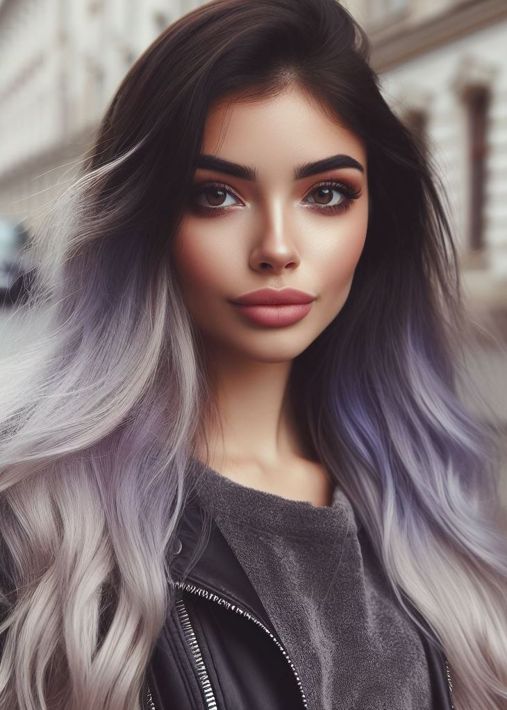 Hair Color Trends: Brassy Brunettes Beware! Cool Tones are Here | Pocoko 🌟 Shimmering shades of grey blend seamlessly into lavender, creating a mesmerizing ombre effect. Perfect for those who want to channel their inner ethereal goddess! ✨ #HairGoals