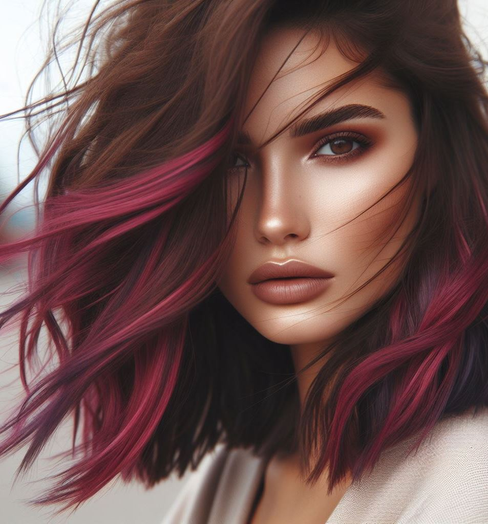 Hair Color Trends: Brassy Brunettes Beware! Cool Tones are Here | Pocoko 🎨 Picasso would envy this masterpiece: burgundy roots fading into magenta tips. It’s not just hair; it’s an abstract expression of style. 🎭