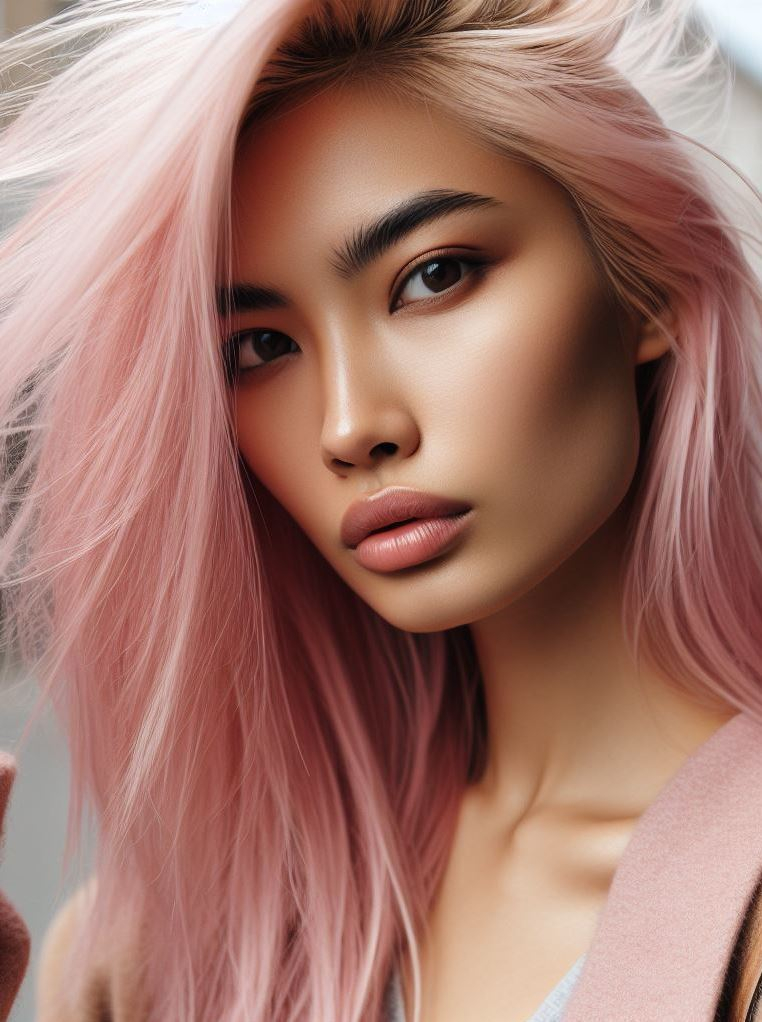 Hair Color Trends: Brassy Brunettes Beware! Cool Tones are Here | Pocoko “Two-Way Ombre Delight”: Split-dye perfection! Pink, peach, teal, and blue blend seamlessly. The stylist’s secret? A light blonde base. It’s cotton candy magic from every angle.