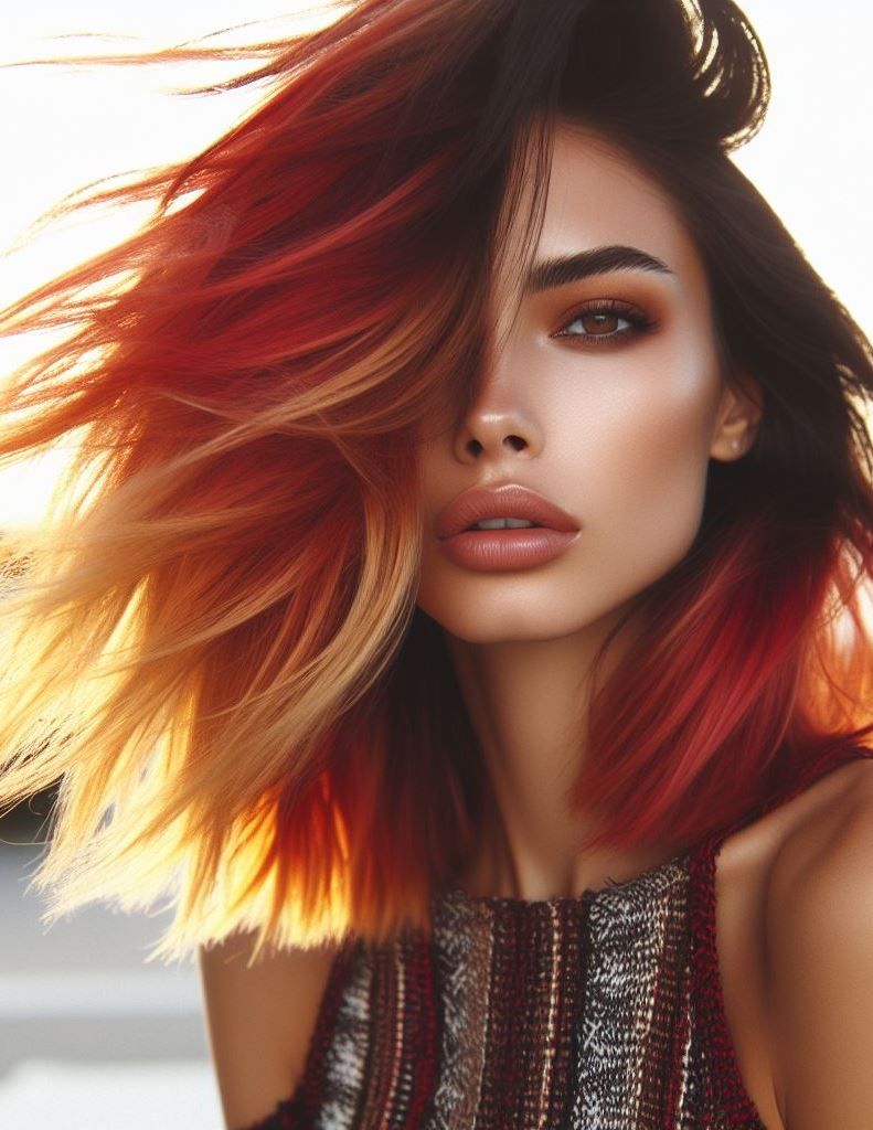 Hair Color Trends: Brassy Brunettes Beware! Cool Tones are Here | Pocoko Tangerine Twilight: Imagine your locks dipped in the last rays of daylight. This sunset-inspired hue transitions from vivid orange to soft yellow, creating a gradient that’s pure magic.