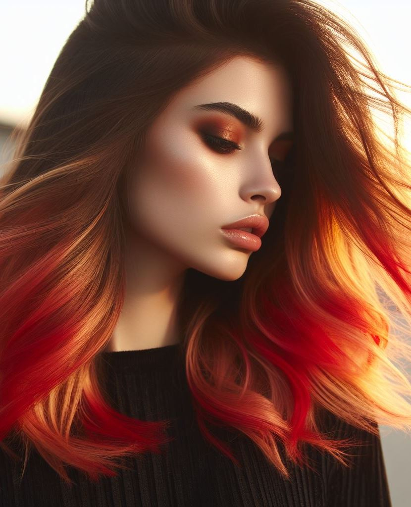 Hair Color Trends: Brassy Brunettes Beware! Cool Tones are Here | Pocoko Amber Afterglow: Picture your strands kissed by the sun. This blend of coppery red and golden yellow creates warmth and radiance—a sunset in every strand.