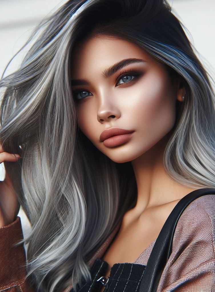 Hair Color Trends: Brassy Brunettes Beware! Cool Tones are Here | Pocoko Moonlit Mirage: Imagine your hair kissed by moonbeams. Ash gray intertwines with delicate silver streaks, creating an ethereal look that’s both mysterious and captivating.