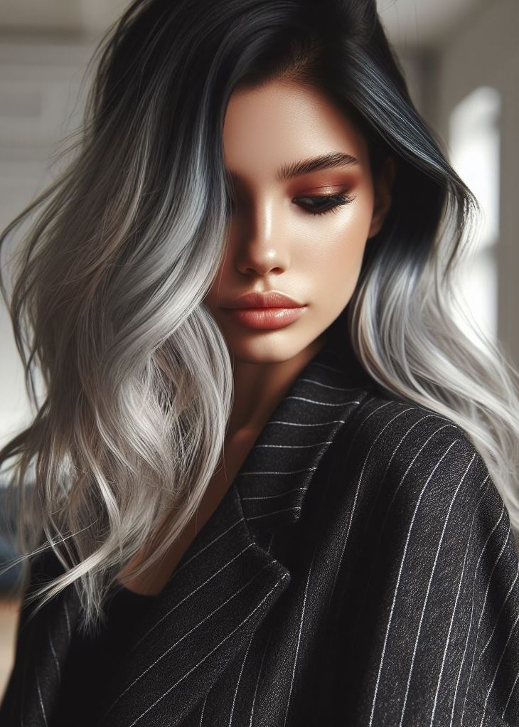 Hair Color Trends: Brassy Brunettes Beware! Cool Tones are Here | Pocoko Silver Lining Chic: Life may throw storms your way, but your hair will always have a silver lining. These streaks add depth and elegance to your natural color.
