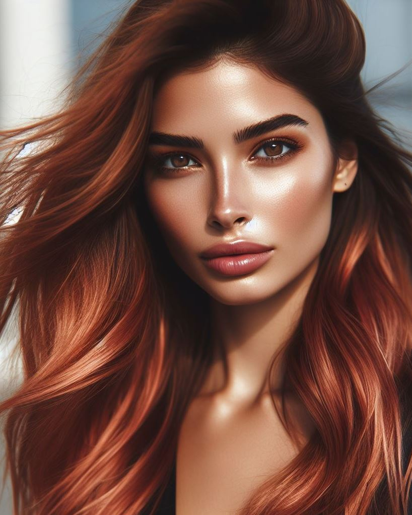Hair Color Trends: Brassy Brunettes Beware! Cool Tones are Here | Pocoko Gilded Glow: Picture your hair catching sunlight like a stack of shiny coins. This copper shade with golden undertones adds depth and dimension, making you feel like a million bucks.