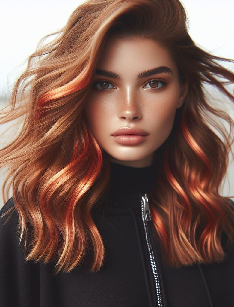 Hair Color Trends: Brassy Brunettes Beware! Cool Tones are Here | Pocoko Golden Hour Glamour: As the sun sets, your hair glows with copper and gold. It’s the magic hour—the perfect time to flaunt this trendsetting color.