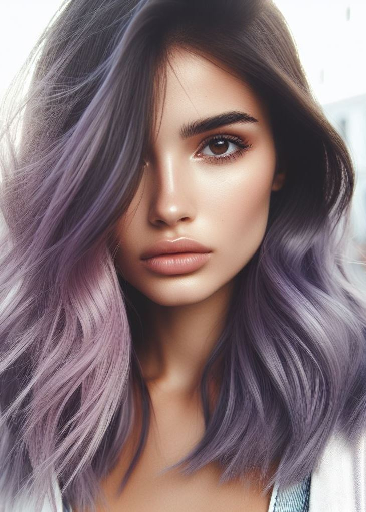 Hair Color Trends: Brassy Brunettes Beware! Cool Tones are Here | Pocoko Lavender Lace: Delicate and intricate, just like lace. Lilac threads weave through lavender locks, adding elegance and charm. Perfect for vintage souls.
